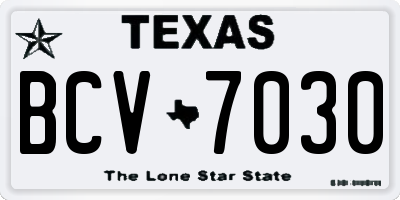 TX license plate BCV7030