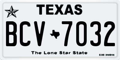TX license plate BCV7032