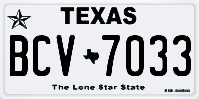TX license plate BCV7033