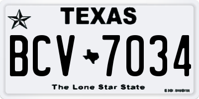 TX license plate BCV7034
