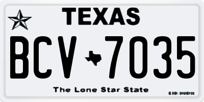 TX license plate BCV7035