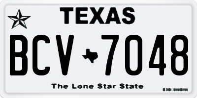 TX license plate BCV7048