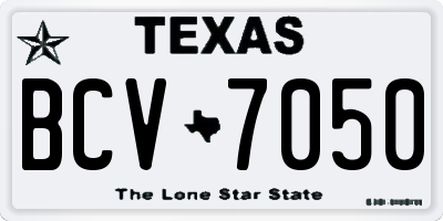 TX license plate BCV7050