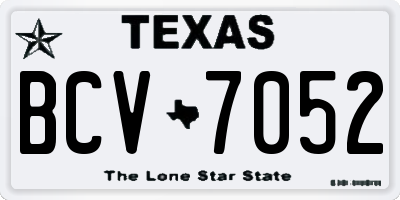 TX license plate BCV7052