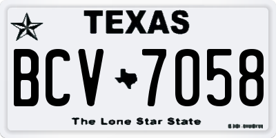 TX license plate BCV7058