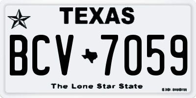 TX license plate BCV7059