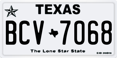 TX license plate BCV7068