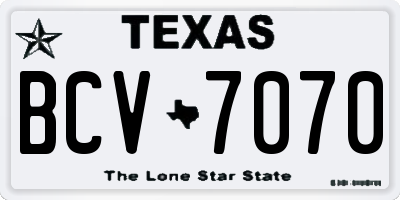 TX license plate BCV7070