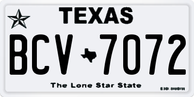TX license plate BCV7072