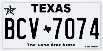 TX license plate BCV7074