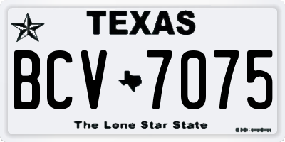 TX license plate BCV7075
