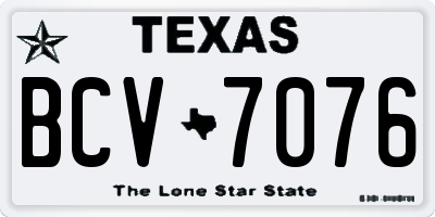 TX license plate BCV7076