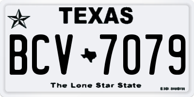 TX license plate BCV7079