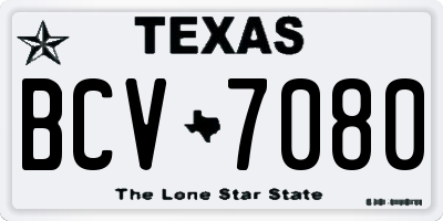 TX license plate BCV7080