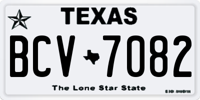 TX license plate BCV7082