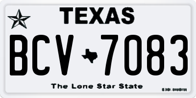 TX license plate BCV7083