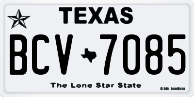 TX license plate BCV7085