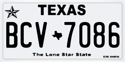 TX license plate BCV7086