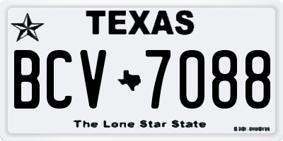 TX license plate BCV7088