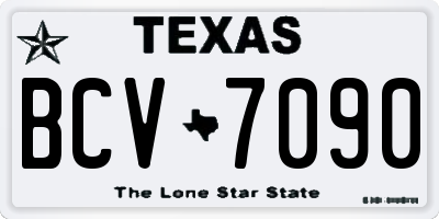 TX license plate BCV7090