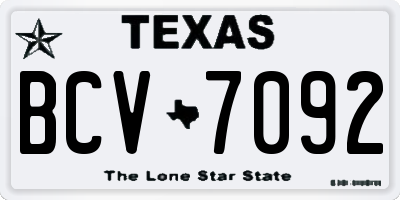 TX license plate BCV7092