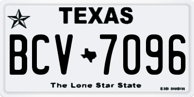TX license plate BCV7096