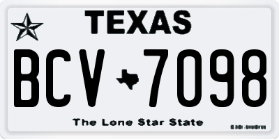TX license plate BCV7098