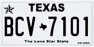 TX license plate BCV7101