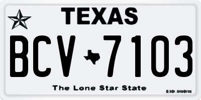 TX license plate BCV7103