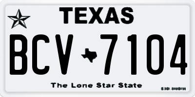 TX license plate BCV7104
