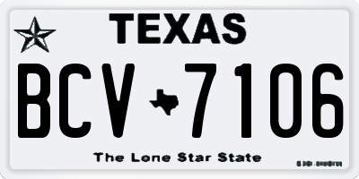 TX license plate BCV7106