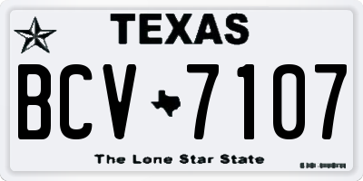 TX license plate BCV7107