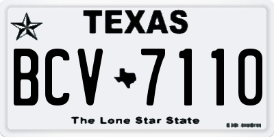 TX license plate BCV7110