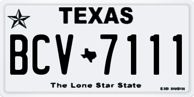 TX license plate BCV7111
