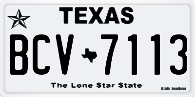 TX license plate BCV7113
