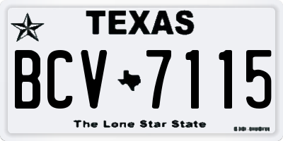 TX license plate BCV7115