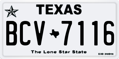 TX license plate BCV7116