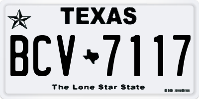 TX license plate BCV7117