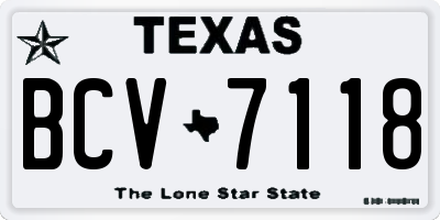 TX license plate BCV7118