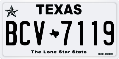 TX license plate BCV7119