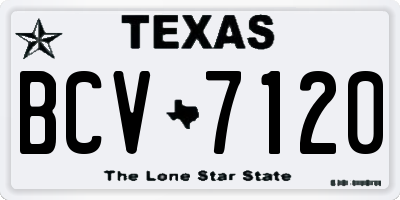TX license plate BCV7120