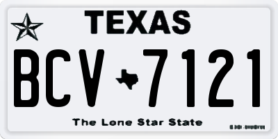 TX license plate BCV7121
