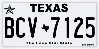 TX license plate BCV7125