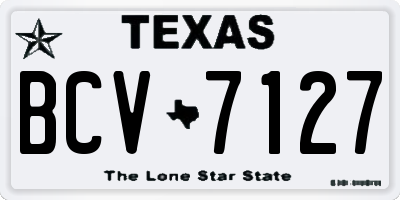 TX license plate BCV7127