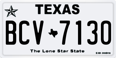 TX license plate BCV7130