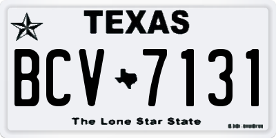 TX license plate BCV7131
