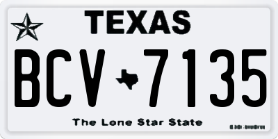 TX license plate BCV7135
