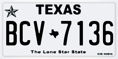 TX license plate BCV7136