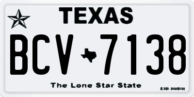 TX license plate BCV7138
