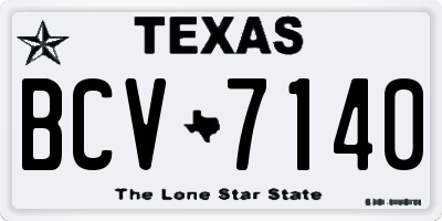 TX license plate BCV7140